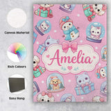 Personalised Name Cute Christmas Kittens Custom  Unique Gift Idea Elegant Feature Canvas Wall Art Print Decor Picture Ready to Hang