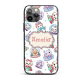 Cute Christmas Kittens Puppies Snow Globes White Custom Name Protective Phone Case Mobile Cover Durable Everyday Smartphone Shock Resistant