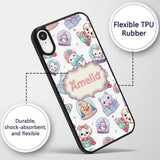Cute Christmas Kittens Puppies Snow Globes White Custom Name Protective Phone Case Mobile Cover Durable Everyday Smartphone Shock Resistant
