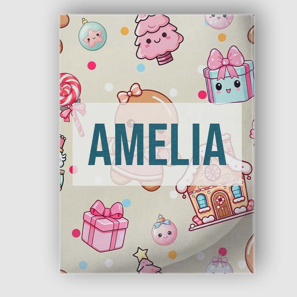 Personalised Name Cute Gingerbread Candy Custom  Unique Gift Idea Elegant Feature Canvas Wall Art Print Decor Picture Ready to Hang