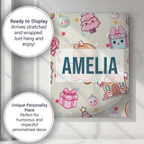 Personalised Name Cute Gingerbread Candy Custom  Unique Gift Idea Elegant Feature Canvas Wall Art Print Decor Picture Ready to Hang