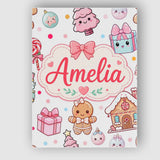 Personalised Name Cute Gingerbread Girl Custom  Modern Room Accent Elegant Feature Canvas Wall Art Print Decor Picture Ready to Hang