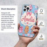 Cute Gingerbread Girl Candy House Sweet Blue Custom Name Protective Phone Case Mobile Cover Durable Everyday Smartphone Shock Resistant