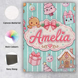 Personalised Name Cute Gingerbread Girl Custom  Modern Room Accent Elegant Feature Canvas Wall Art Print Decor Picture Ready to Hang