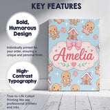 Personalised Name Cute Gingerbread Cookies Custom  Unique Gift Idea Elegant Feature Canvas Wall Art Print Decor Picture Ready to Hang