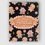 Personalised Name Cute Gingerbread Cookies Custom  Unique Gift Idea Elegant Feature Canvas Wall Art Print Decor Picture Ready to Hang