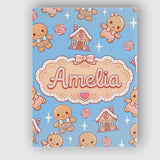 Personalised Name Cute Gingerbread Cookies Custom  Unique Gift Idea Elegant Feature Canvas Wall Art Print Decor Picture Ready to Hang