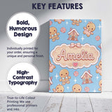 Personalised Name Cute Gingerbread Cookies Custom  Unique Gift Idea Elegant Feature Canvas Wall Art Print Decor Picture Ready to Hang