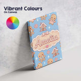 Personalised Name Cute Gingerbread Cookies Custom  Unique Gift Idea Elegant Feature Canvas Wall Art Print Decor Picture Ready to Hang