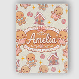 Personalised Name Cute Gingerbread Cookies Custom  Unique Gift Idea Elegant Feature Canvas Wall Art Print Decor Picture Ready to Hang