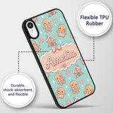 Cute Gingerbread Cookies Candy House Sweets Mint Custom Name Protective Phone Case Mobile Cover Durable Everyday Smartphone Shock Resistant