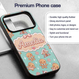Cute Gingerbread Cookies Candy House Sweets Mint Custom Name Protective Phone Case Mobile Cover Durable Everyday Smartphone Shock Resistant