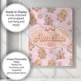 Personalised Name Gingerbread Cookies Candy Custom  Bespoke Interior Contemporary Canvas Wall Art Print Decor Picture Ready to Hang