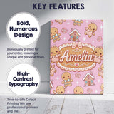 Personalised Name Gingerbread Cookies Candy Custom  Bespoke Interior Contemporary Canvas Wall Art Print Decor Picture Ready to Hang