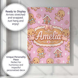 Personalised Name Gingerbread Cookies Candy Custom  Bespoke Interior Contemporary Canvas Wall Art Print Decor Picture Ready to Hang