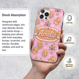 Gingerbread Cookies Candy House Sweets Soft Pink Custom Name Protective Phone Case Mobile Cover Durable Everyday Smartphone Shock Resistant