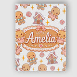 Personalised Name Cute Gingerbread Cookies Custom  Unique Gift Idea Elegant Feature Canvas Wall Art Print Decor Picture Ready to Hang