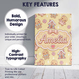Personalised Name Gingerbread Cookies Candy Custom  Bespoke Interior Contemporary Canvas Wall Art Print Decor Picture Ready to Hang