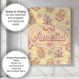 Personalised Name Gingerbread Cookies Candy Custom  Bespoke Interior Contemporary Canvas Wall Art Print Decor Picture Ready to Hang