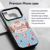 Christmas Gingerbread House Snowman Deer Seamless Custom Name Protective Phone Case Mobile Cover Durable Everyday Smartphone Shock Resistant