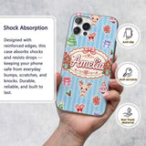 Christmas Gingerbread House Snowman Deer Seamless Custom Name Protective Phone Case Mobile Cover Durable Everyday Smartphone Shock Resistant