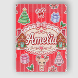 Personalised Name Christmas Gingerbread Custom  Modern Room Accent Elegant Feature Canvas Wall Art Print Decor Picture Ready to Hang