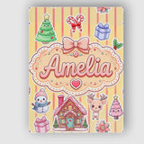 Personalised Name Christmas Gingerbread Custom  Modern Room Accent Elegant Feature Canvas Wall Art Print Decor Picture Ready to Hang