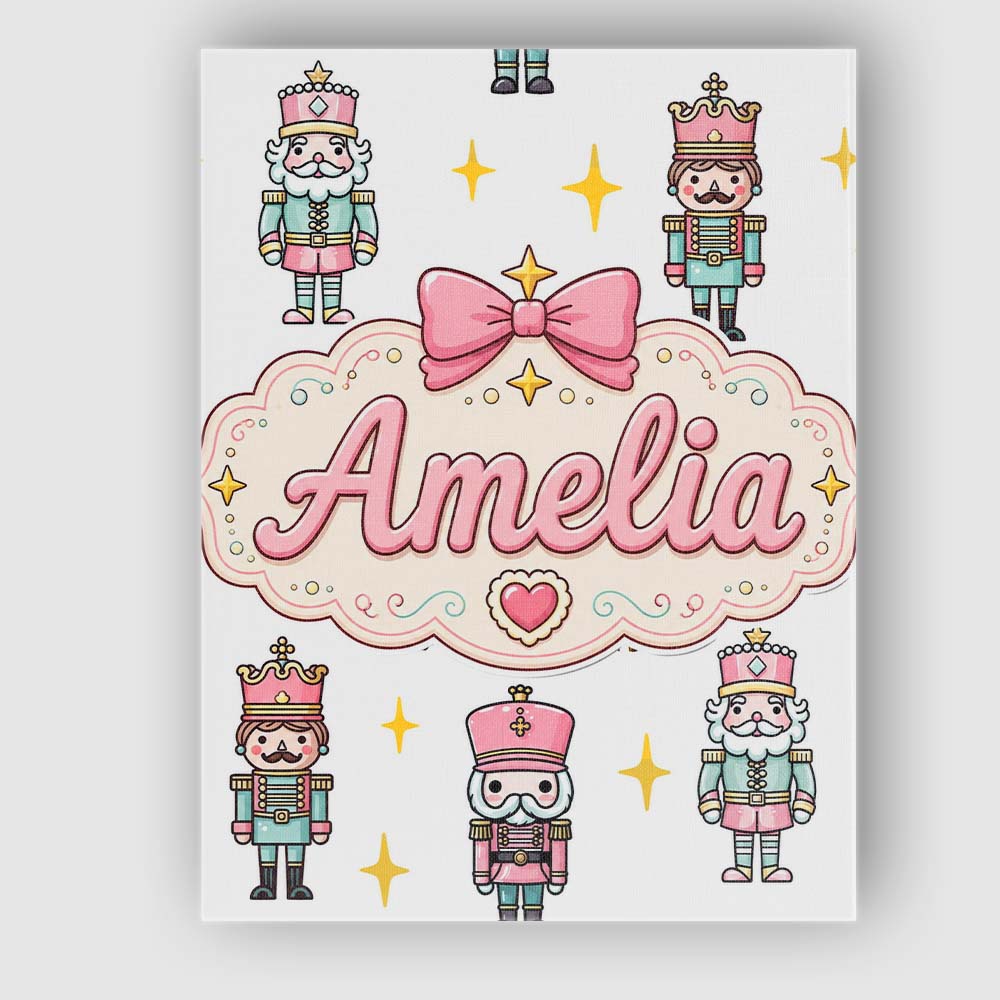 Personalised Name Pastel Nutcracker Soldiers Custom Bespoke  Contemporary Display Canvas Wall Art Print Decor Picture Ready to Hang