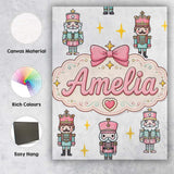 Personalised Name Pastel Nutcracker Soldiers Custom Bespoke  Contemporary Display Canvas Wall Art Print Decor Picture Ready to Hang