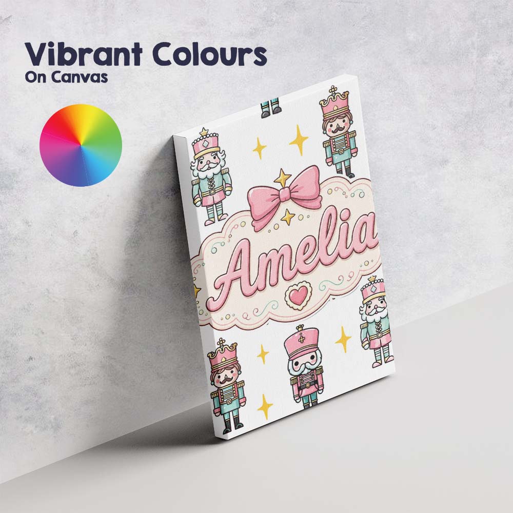 Personalised Name Pastel Nutcracker Soldiers Custom Bespoke  Contemporary Display Canvas Wall Art Print Decor Picture Ready to Hang