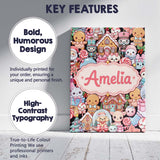 Personalised Name Cute Christmas Gingerbread Custom Bespoke  Contemporary Display Canvas Wall Art Print Decor Picture Ready to Hang