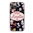 Cute Christmas Santa Snowman Gifts Candy Cane Custom Name Protective Phone Case Mobile Cover Durable Everyday Smartphone Shock Resistant