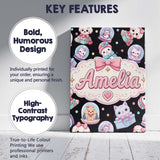 Personalised Name Christmas Santa Snowman Custom  Unique Gift Idea Elegant Feature Canvas Wall Art Print Decor Picture Ready to Hang