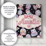Personalised Name Christmas Santa Snowman Custom  Unique Gift Idea Elegant Feature Canvas Wall Art Print Decor Picture Ready to Hang