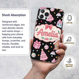 Cute Gingerbread Girl Candy House Lollipop Kawaii Custom Name Protective Phone Case Mobile Cover Durable Everyday Smartphone Shock Resistant