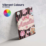 Personalised Name Cute Gingerbread Girl Custom  Modern Room Accent Elegant Feature Canvas Wall Art Print Decor Picture Ready to Hang