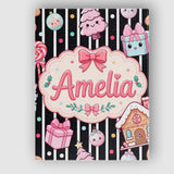 Personalised Name Cute Gingerbread Girl Custom  Modern Room Accent Elegant Feature Canvas Wall Art Print Decor Picture Ready to Hang