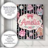 Personalised Name Cute Gingerbread Girl Custom  Modern Room Accent Elegant Feature Canvas Wall Art Print Decor Picture Ready to Hang