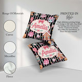 Custom Name Cute Girl Candy House Soft Pastel Seamless Pattern Square Filled Cushion Throw Pillow Sofa Bed Home Decor Zip Washable UK Made