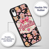 Cute Gingerbread Couple Candy Printed Design Custom Name Protective Phone Case Mobile Cover Durable Everyday Smartphone Shock Resistant