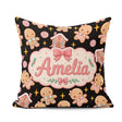 Custom Name Cute Gingerbread Couple Candy Star Sparkle Christmas Square Filled Cushion Throw Pillow Sofa Bed Home Decor Zip Washable UK Made