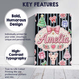 Personalised Name Cute Christmas Gingerbread Custom Bespoke  Contemporary Display Canvas Wall Art Print Decor Picture Ready to Hang