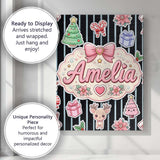 Personalised Name Cute Christmas Gingerbread Custom Bespoke  Contemporary Display Canvas Wall Art Print Decor Picture Ready to Hang