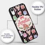 Cute Christmas Gingerbread House Snowman Tree Custom Name Protective Phone Case Mobile Cover Durable Everyday Smartphone Shock Resistant