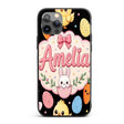 Cute Easter Bunny Chick Carrot Egg Printed Design Custom Name Protective Phone Case Mobile Cover Durable Everyday Smartphone Shock Resistant