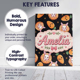 Personalised Name Cute Bunny Carrot Donut Custom  Unique Gift Idea Elegant Feature Canvas Wall Art Print Decor Picture Ready to Hang