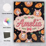 Personalised Name Cute Bunny Carrot Donut Custom  Unique Gift Idea Elegant Feature Canvas Wall Art Print Decor Picture Ready to Hang