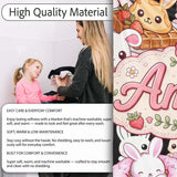 Cute Easter Bunny Chick Basket Egg Sweet Kawaii Seamless Pattern  Personalised Custom Name Super Soft Fleece Blanket Bed Sofa Throw