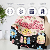 Cute Bunny Donut Popsicle Sweet Dessert Kawaii Seamless Pattern Name  Personalised Custom Name Super Soft Fleece Blanket Bed Sofa Throw