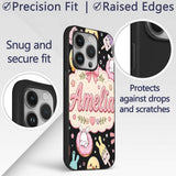 Cute Bunny Ice Cream Donut Dessert Sweet Kawaii Custom Name Protective Phone Case Mobile Cover Durable Everyday Smartphone Shock Resistant